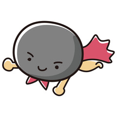 黒豆のヒーローキャラクターのイラスト