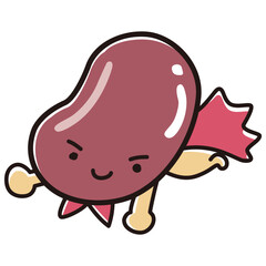 小豆のヒーローキャラクターのイラスト