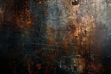 Metal and grunge background with scratches and stains - generative ai