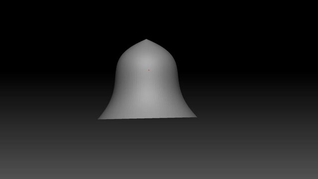Making a 3D Golden Bell with Red Bow on Green Background Using Zbrush software