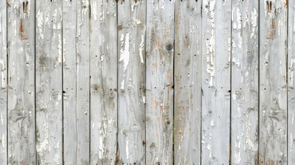 Close up detailed texture of a rural wooden fence painted in aged white