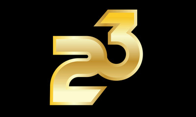 Obraz premium Number Gold 3D Elegant Modern Logo