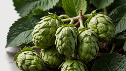 Fototapeta premium png-green-hops-green-fruit-plant-without-background