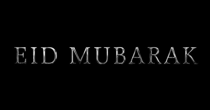 Eid ul adha Eid ul fitr Mubarak gold luxurious elegant typography asset in 4K. Introduction title outro for vlogs movies music videos regarding Ramazan, hajj etc. Metallic simple Eid text animation.

