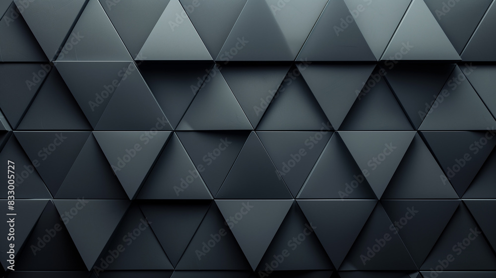 Wall mural A black and white image of a pattern of squares and triangles. The image has a modern and abstract feel to it