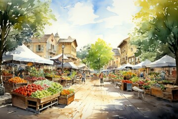 Fototapeta premium Farmers' markets - Generative AI