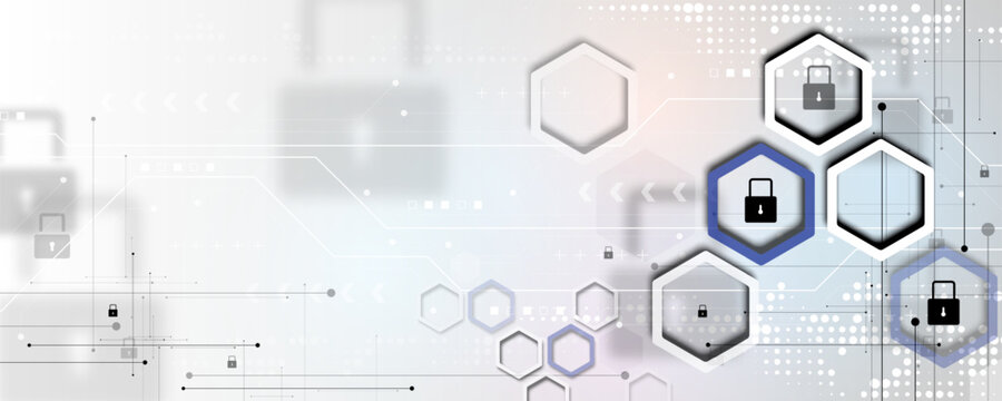 Cyber ​​security information background or future technology communication network protection