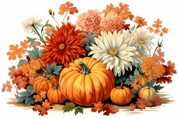 Autumn flowers - Generative AI