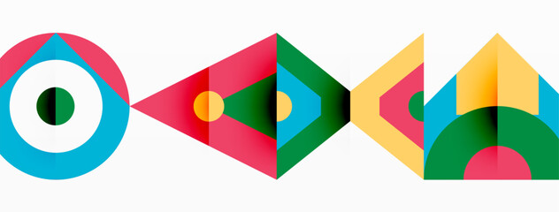 Colorful circle and triangle abstract background. Template for wallpaper, banner, presentation, background