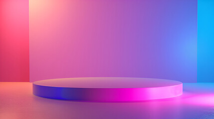 3d podium background. White stone podiums for a cosmetic product or packaging on a colored backdrop with studio light,Podium for product or cosmetics demonstration. Three dimensional stage on pink 
