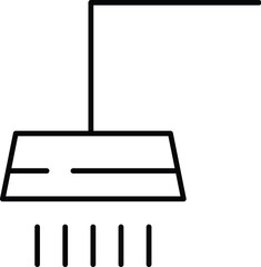 Shower Vector icon for Advertisement. Suitable for books, stores, shops. Editable stroke in minimalistic outline style. Symbol for design