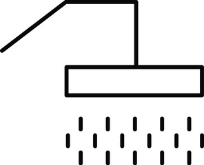 Shower Vector Icon for Shops and Stores. Suitable for books, stores, shops. Editable stroke in minimalistic outline style. Symbol for design