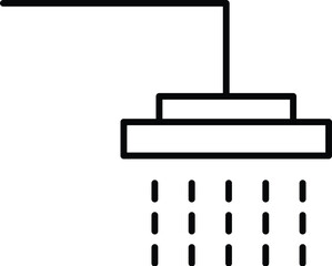 Shower Vector Symbol for Advertisement. Suitable for books, stores, shops. Editable stroke in minimalistic outline style. Symbol for design
