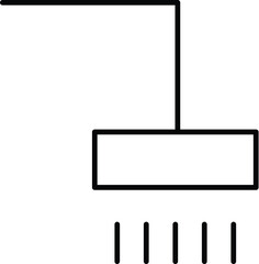 Shower Vector Line Symbol. Suitable for books, stores, shops. Editable stroke in minimalistic outline style. Symbol for design