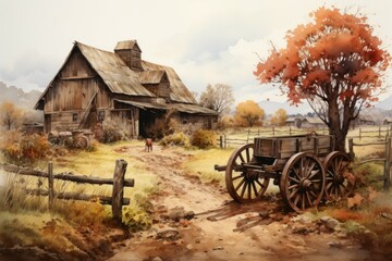 Fototapeta premium Rustic scenes - Generative AI