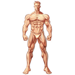 illustration art of bodybuilder