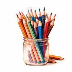 Fototapeta premium A watercolor of a colored pencil