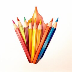 Fototapeta premium A watercolor of a colored pencil