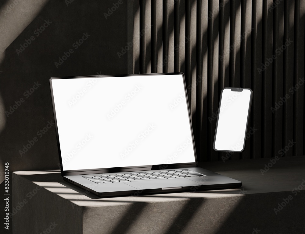 Canvas Prints responsive web design and website mockup, devices mock up, smartphone desktop tablet laptop template