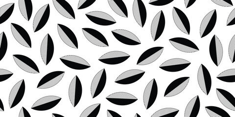 Minimalistic vector background of leaves, seamless pattern, banner	
