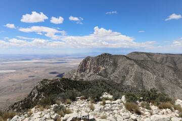 View from Guadalupe Peak Trail at Guadalupe Mountains National Park, Texas