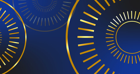 Fototapeta premium Luxury premium style royal gold ring background. Shining bright gold circle ornaments moving elegantly. Animated corporate cosmetics marketing richness beauty products overlay asset.