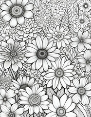 Fototapeta premium Black and White Flowers