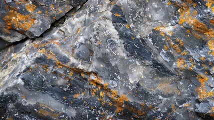 Close up ultra macro photograph of a raw natural granite fragment