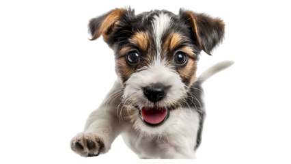 Cute Jack Russell Terrier puppy isolated on a transparent background, PNG, Ai