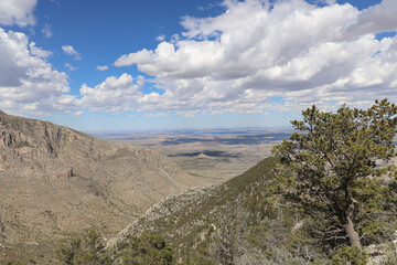 View from Guadalupe Peak Trail at Guadalupe Mountains National Park, Texas