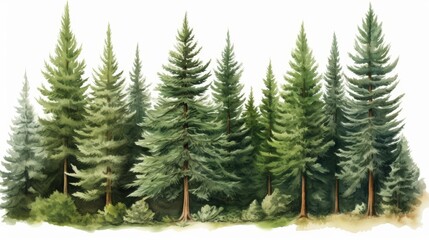 Fototapeta premium A watercolor of Picea leaves
