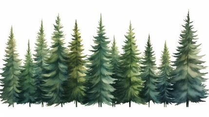 Fototapeta premium A watercolor of Picea leaves