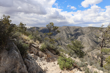 View from Guadalupe Peak Trail at Guadalupe Mountains National Park, Texas