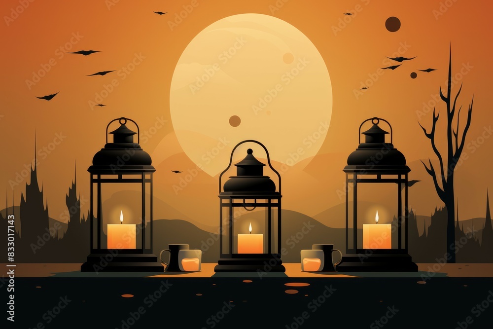 Canvas Prints Lanterns and candles - Generative AI