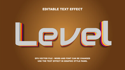 Editable Text Effect Level 3D Vector Template