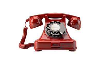 Vintage telephone isolated on a transparent background, PNG, Ai