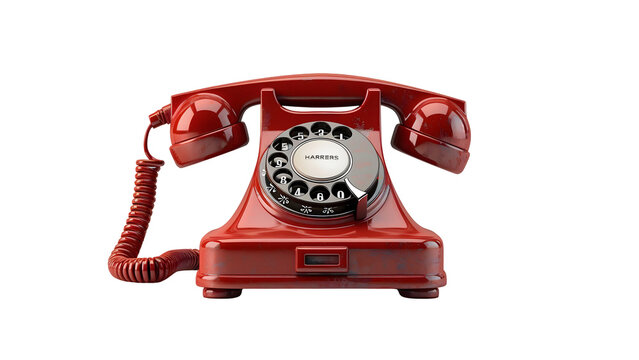 Vintage telephone isolated on a transparent background, PNG, Ai