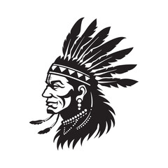 Indian Head chief Apache Vintage Style Mascot Vector Image