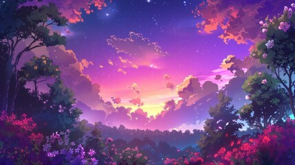 Gentle rolling hills of green with a scattering of tree branches