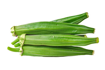 fresh okra isolated on a white background