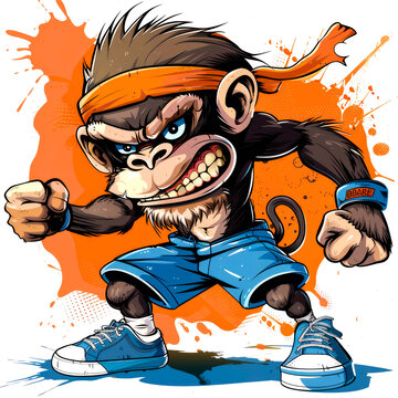 illustration art of monkey angry