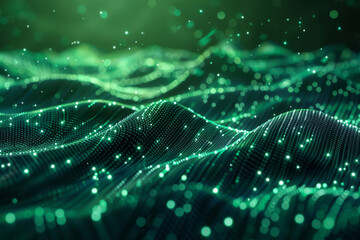 Abstract Waving Particle Technology Background with light effect.
