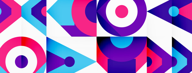 Colorful circle and triangle abstract background. Template for wallpaper, banner, presentation, background