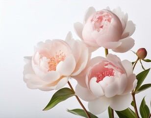 Peonies Isolated on a white background