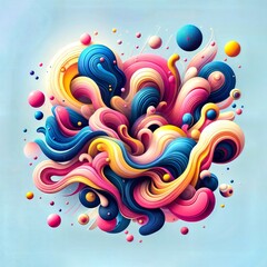 Vibrant Abstract Fluid Forms in Dynamic Motion