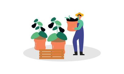 Information technology business, work in internet vector illustration