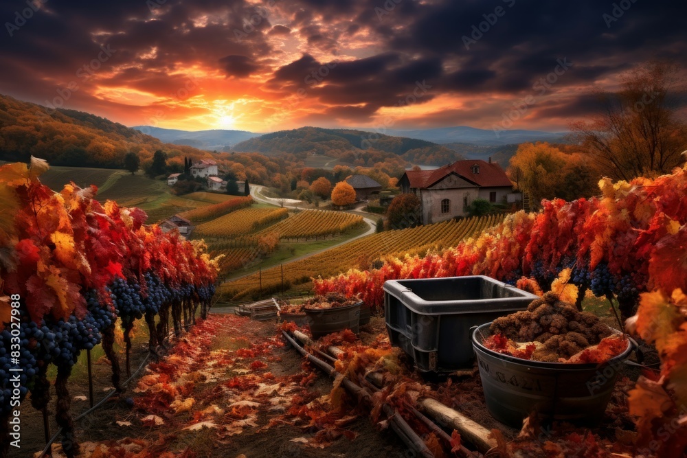 Canvas Prints Vineyards - Generative AI