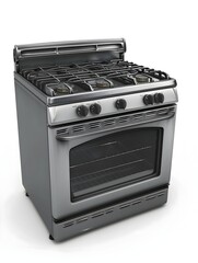 Fototapeta premium High Definition D Rendering of an Isolated Gas or Electric Stove on White Background