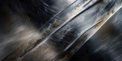 Rusty Scratched Metal Surface Close-Up