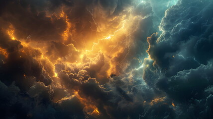 golden thunder in the dark cloud